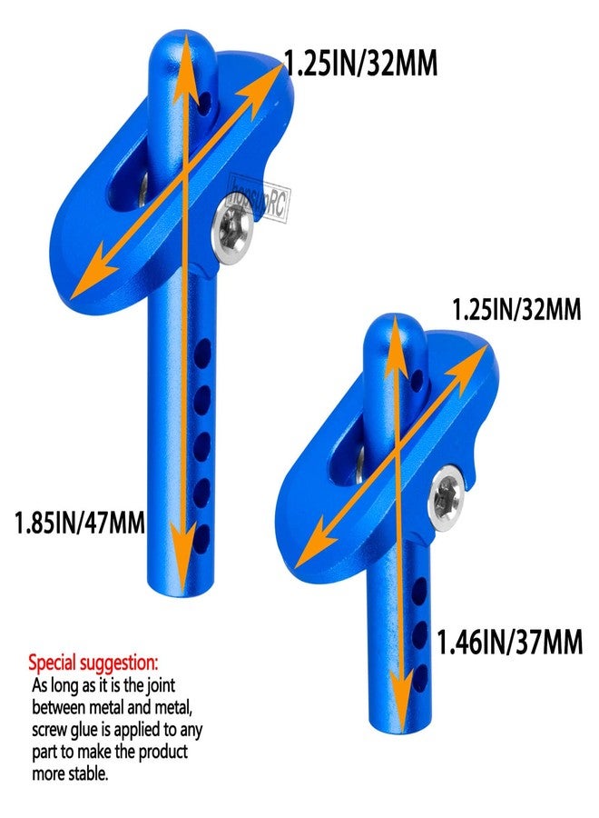 hopsupRC RC Aluminum Front Rear Body Posts Mount Shell Column Fixing Bracket Upgrades Part for 1/10 Outcast 4WD 4S BLX,VORTEKS 4X2 Boost MEGA/4X4 3S BLX,Replaces ARA320453,ARA320357,(Navy Blue) - Image 5